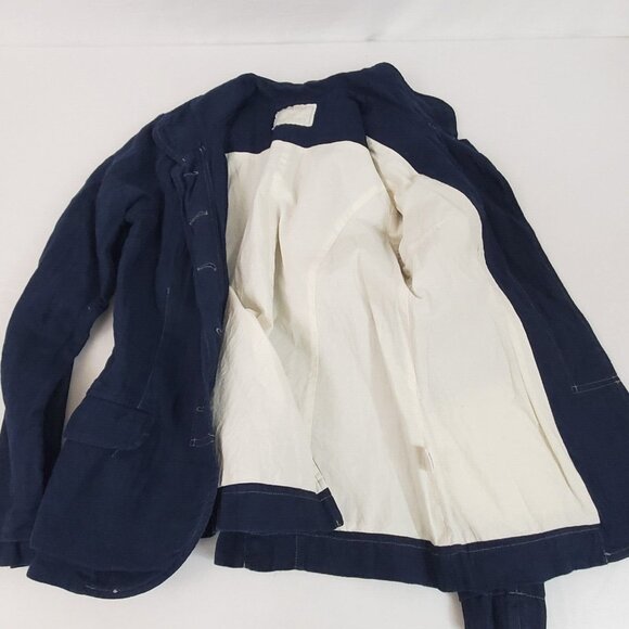 Formidable DAR Women's Navy Blue Linen Handmade Blazer Jacket Shirt Small - Picture 13 of 13